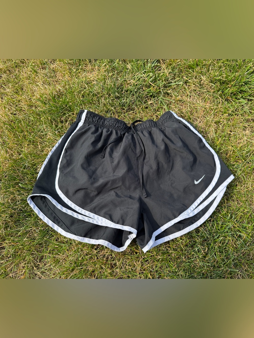 Nike Women’s Black Athletic Running Shorts with White Trim Size S